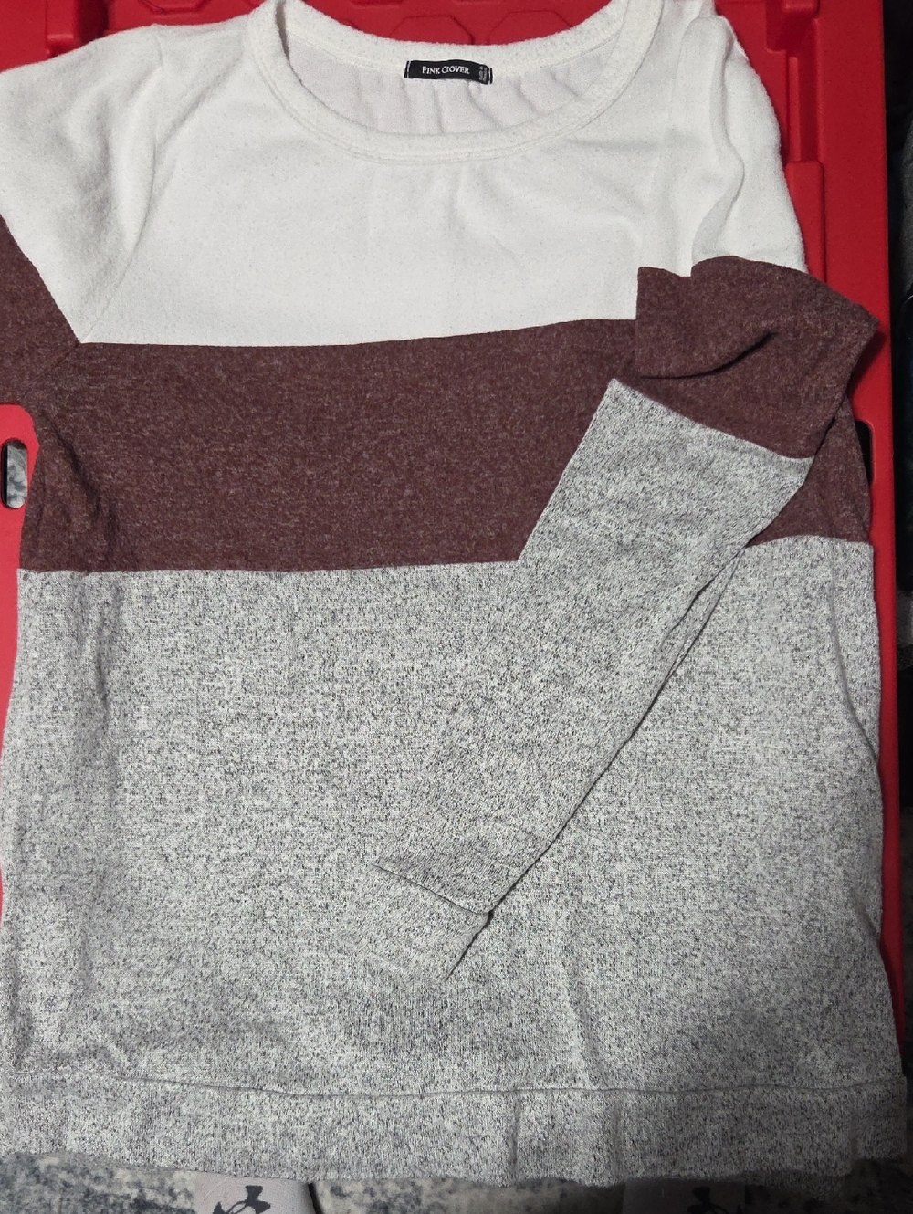 Pink Clover White Crewneck Tee